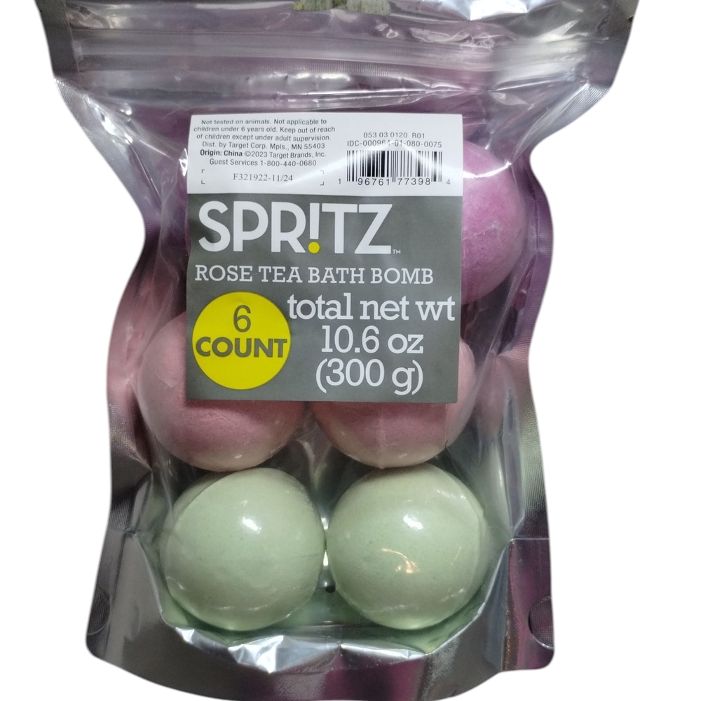 Spritz Rose Tea Bath Bomb Set - Pink and Mint